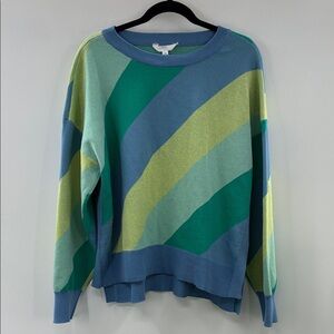 3For$20 Time and Tru Blue and Green Striped Sweater size XL